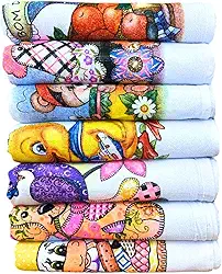 Pano De Prato Pé De Galinha Estampas Sortidas - Kit C/ 10 Un