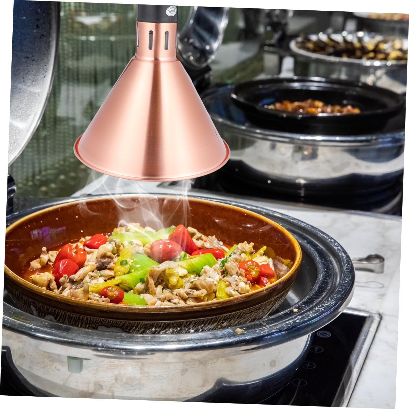 MAGICLULU 1pezzi Lampada Riscaldante Telescopica per Alimenti Luce Scaldavivande Buffet Metallo Resistente alle Alte Temperature Altezza Regolabile per Ristoranti Hotel e Cucine