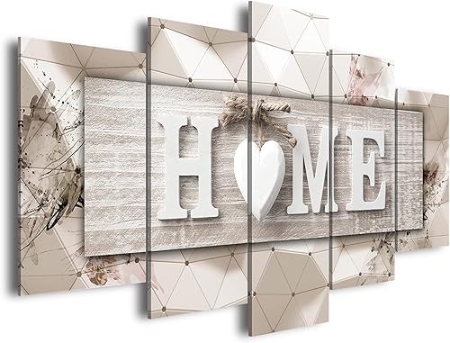 Miniatura 2 de AWLXPHY Decor Home Sweet Home Arte de Pared en Lienzo Impresión Pintura 5 Paneles Enmarcados para Decoración de Sala de Estar Moderna Naturaleza