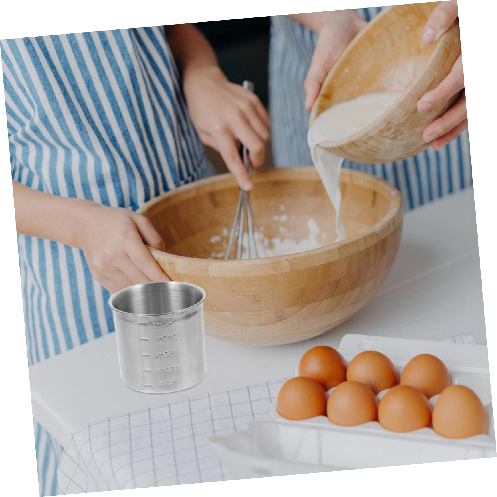 3piezas Vaso Medidor De Inoxidable Con Doble Recipiente De Almacenamiento Multifuncional Para Cocina Contenedor Para Ingredientes Con Precisamente