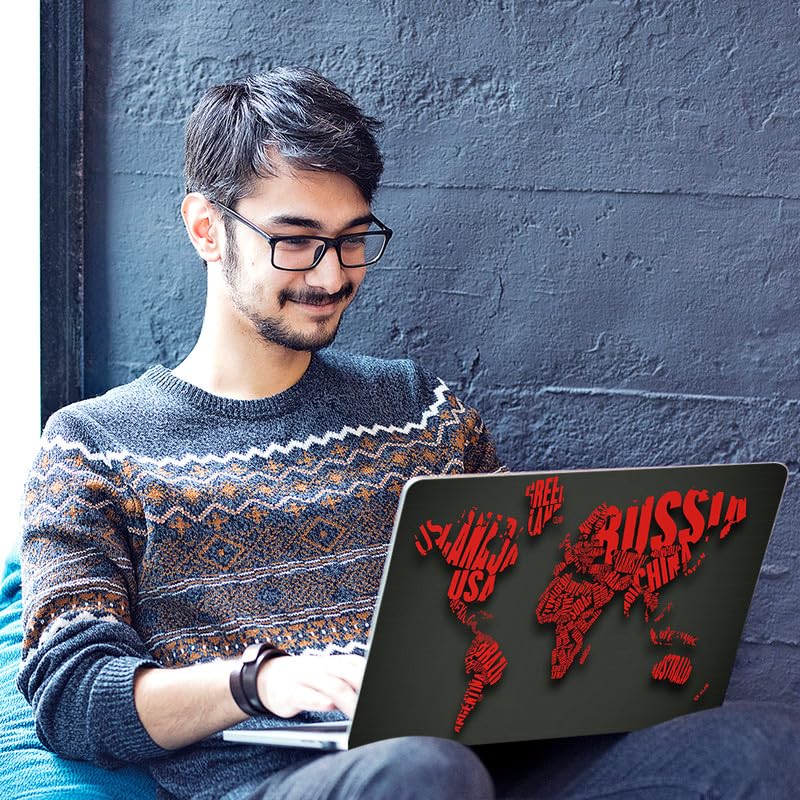 Image of Galaxsia World Map D15 Full Body Vinyl Laptop Skin /Sticker /Cover Upto 15.6 Inches Laptops Laminated-Removable-HD Quality Compatible for Hp-Dell-Sony-Lenovo-Asus etc.(15x10 Inches)
