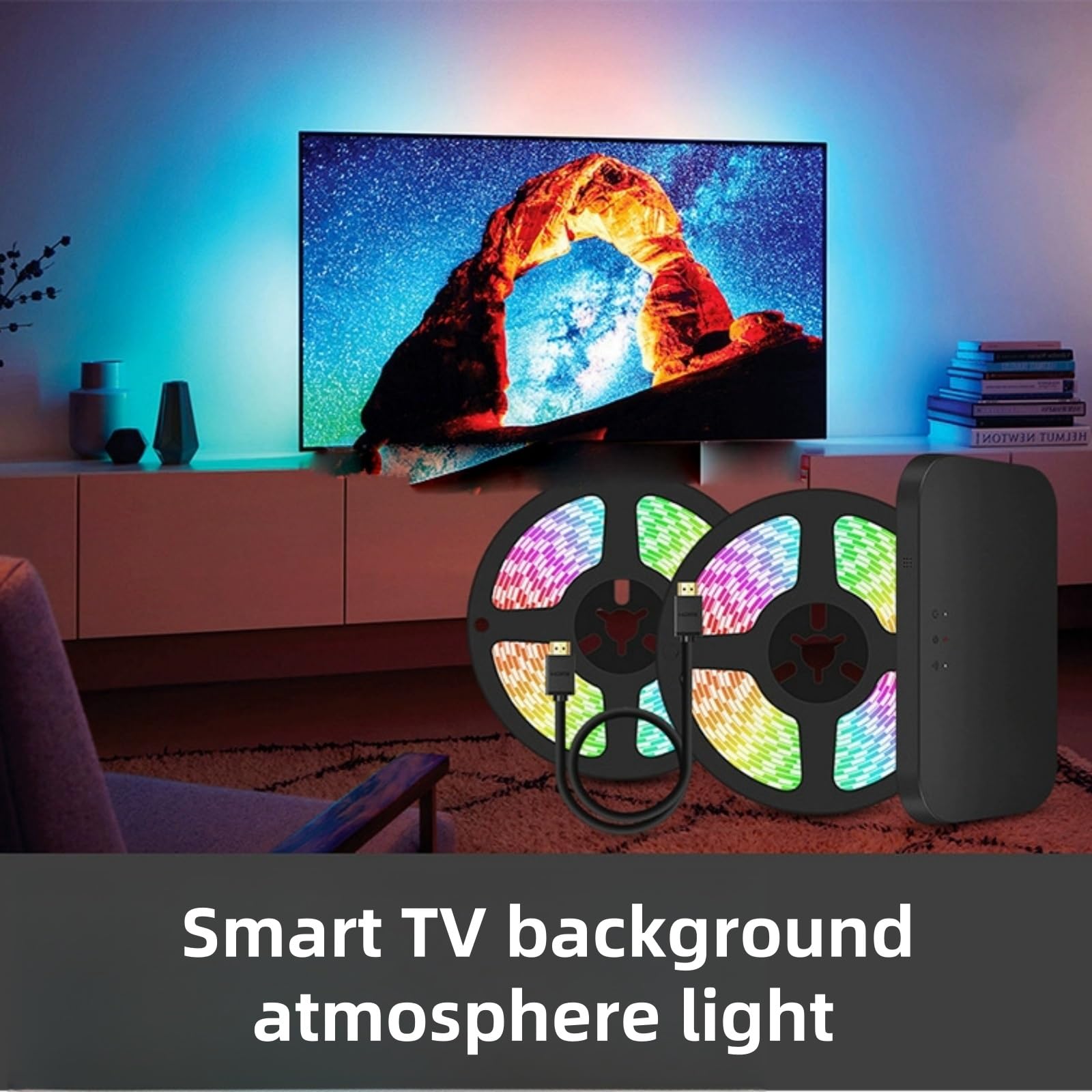 Retroilluminazione Tv Sincronizzata Con Schermo Streaming Colore TV Luce Ambientale TV Proiezione Home Cinema Schermo Sincronizzazione Luce Gioco Set Collegamento Usb Led Strip Luci Per Tv(75in)