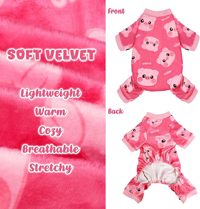Pijama para Perro Suave Ligero Talla XL Cerdo Rosa miniatura 4