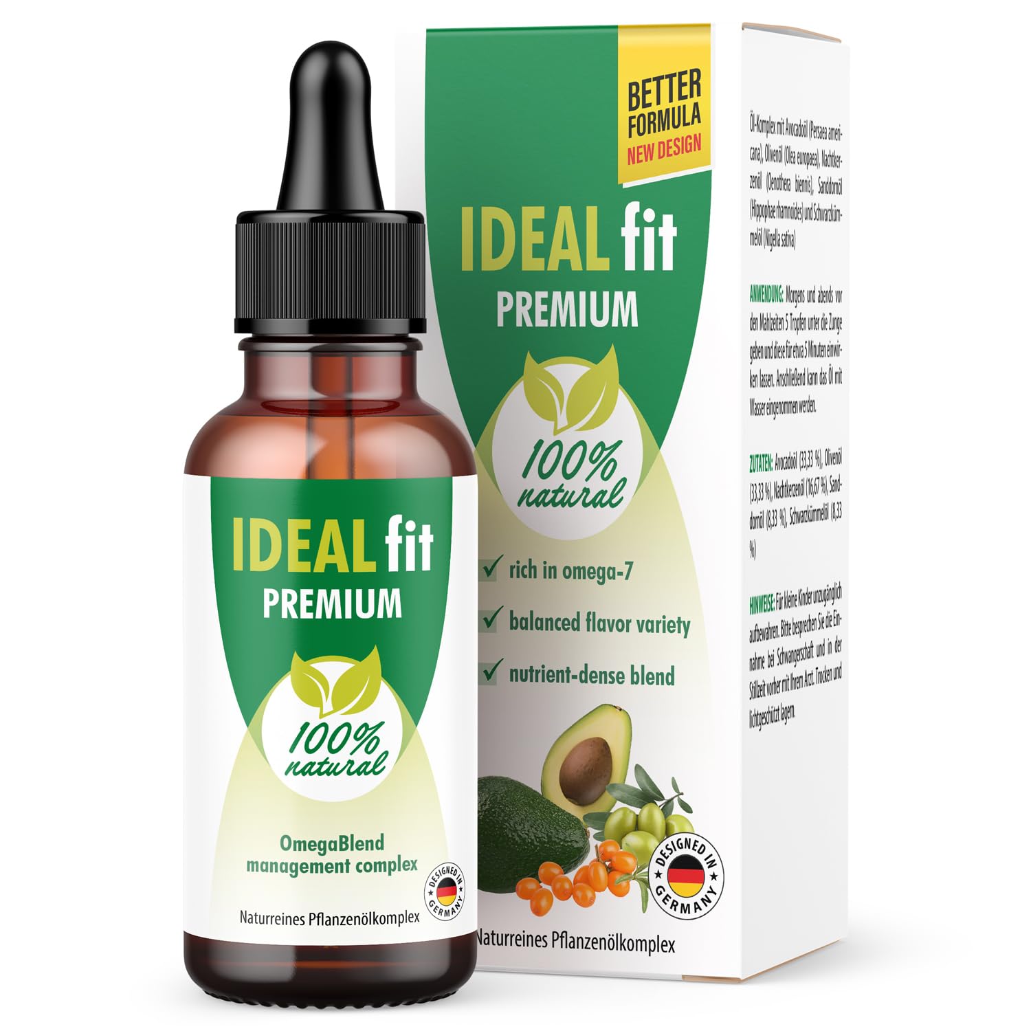 Ideal Fit Premium Gotas | Ricas en antioxidantes | Composición óptima | 30 ml por frasco