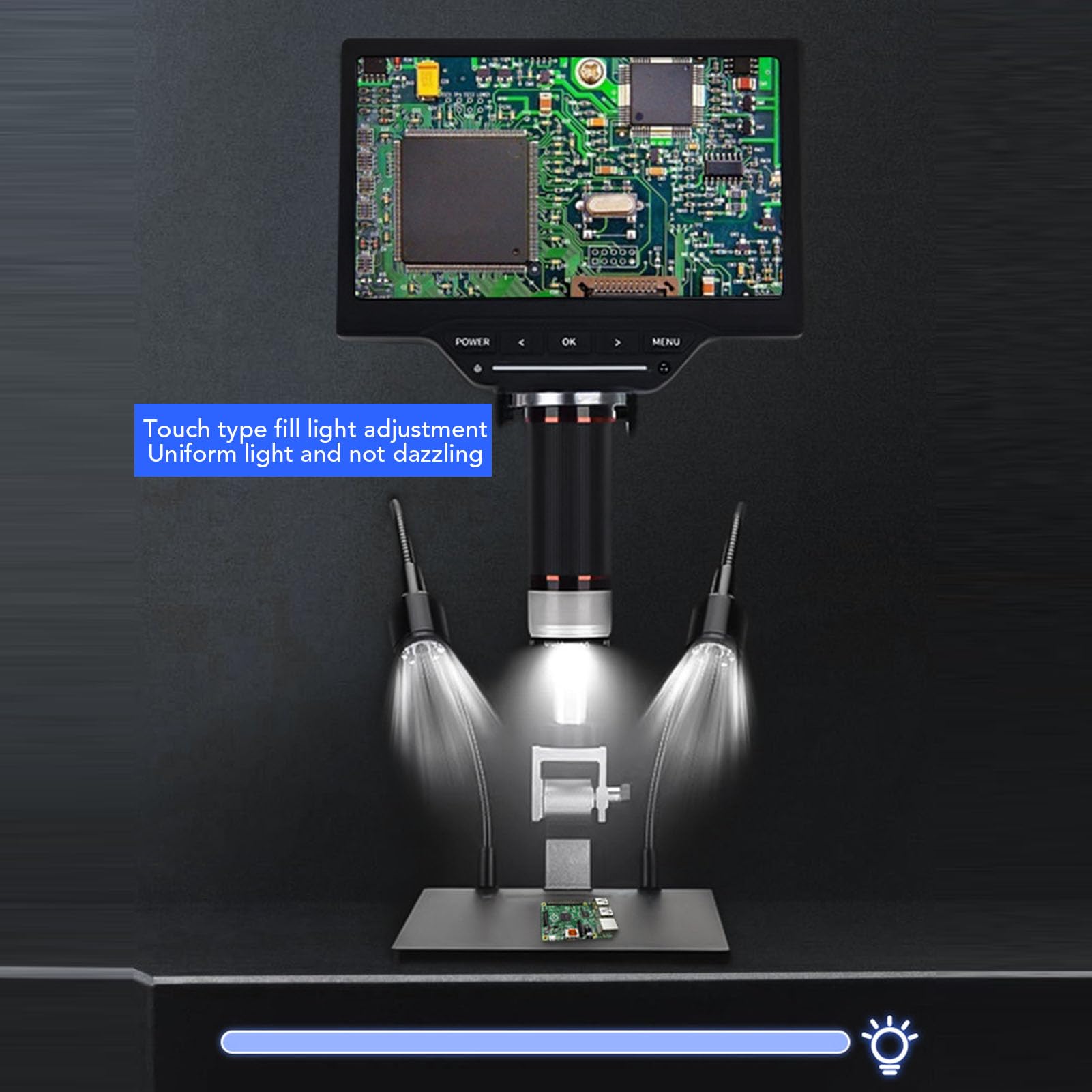 Microscopio Digital ElectróNico Led De 7 Pulgadas, Microscopio De Soldadura 1080p HD 528x, Kit De Microscopio BiolóGico, Microscopio BiolóGico Repaie ElectróNico