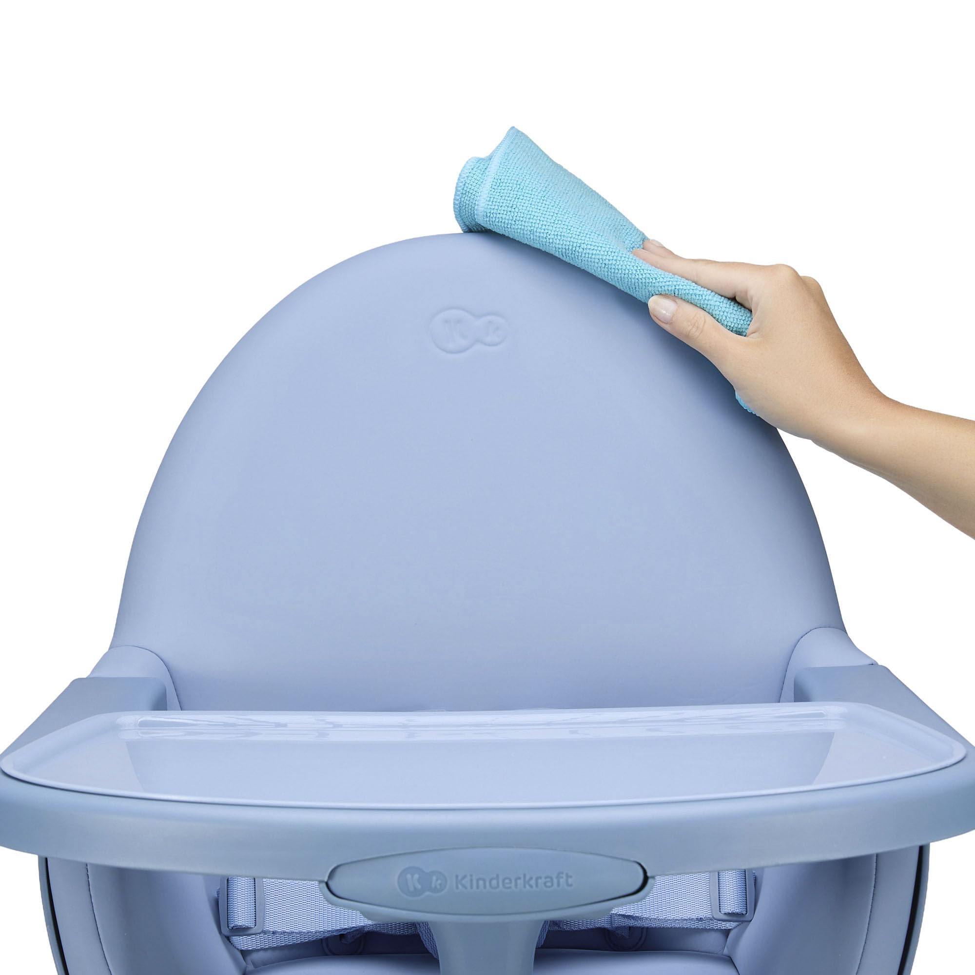 Kinderkraft FINI 2 Chaise Haute Bébé, 2 en 1, Fauteuil Enfant, Chaise Enfant, Puericulture Bébé, Évolutive, Réglable, Avec Plateau, Solide, Design Universel, Facilement lavable, 20kg, Nordic Breeze