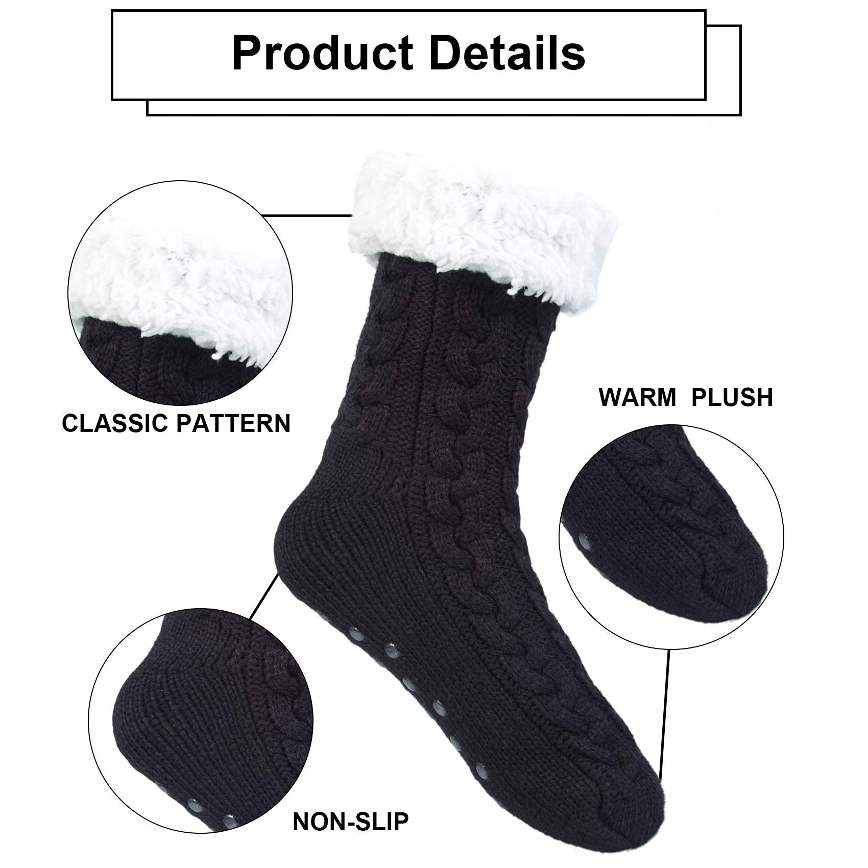 2 paia Calze da Donna Antiscivolo Termiche Calzini Donna Scalzini Antiscivolo Donna Invernali Calze Natale Capodanno Regalo