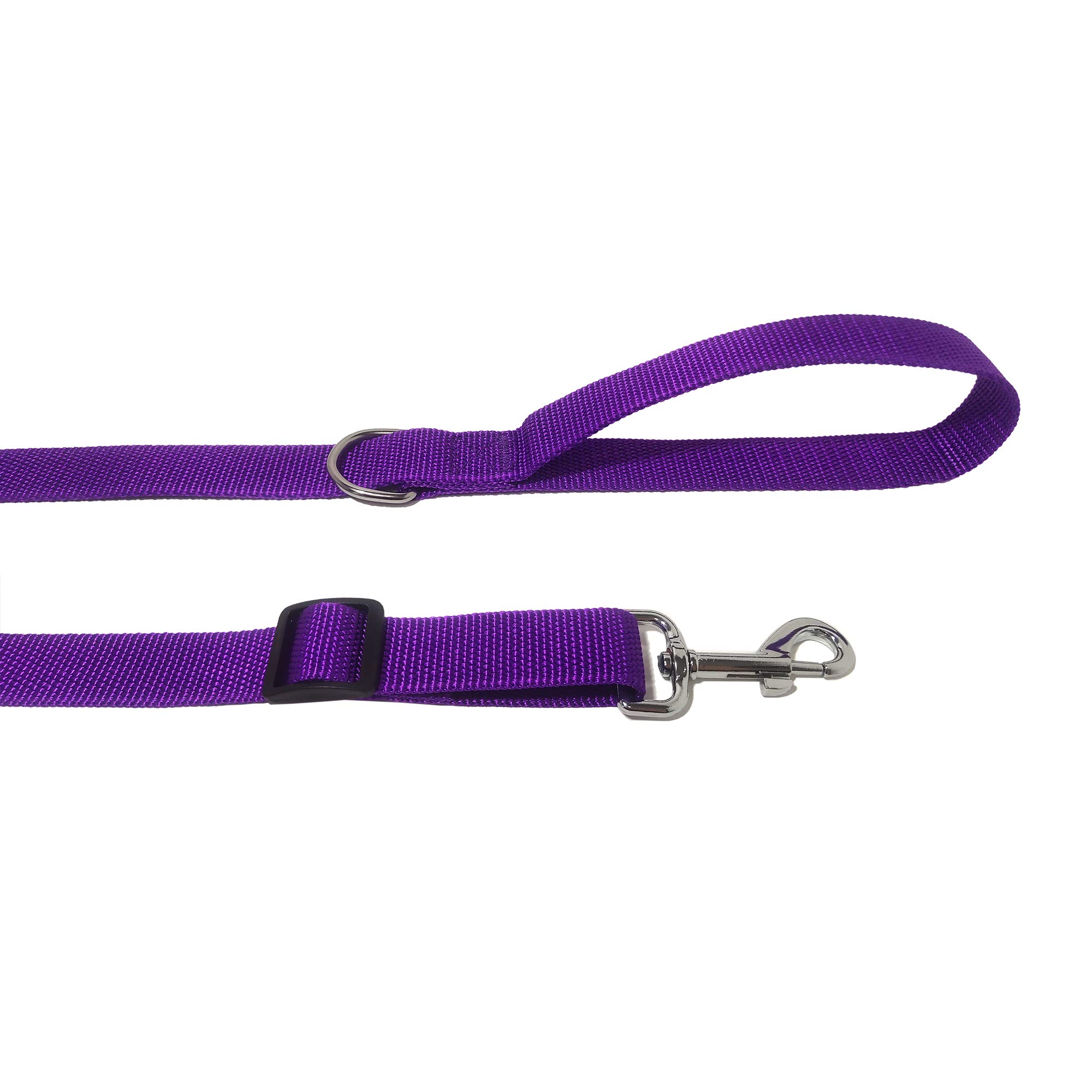 TAIAN Correa de nailon ajustable para perro, correas de perro de 4 pies, 5 pies y 6 pies de largo para perros medianos y grandes (morado)