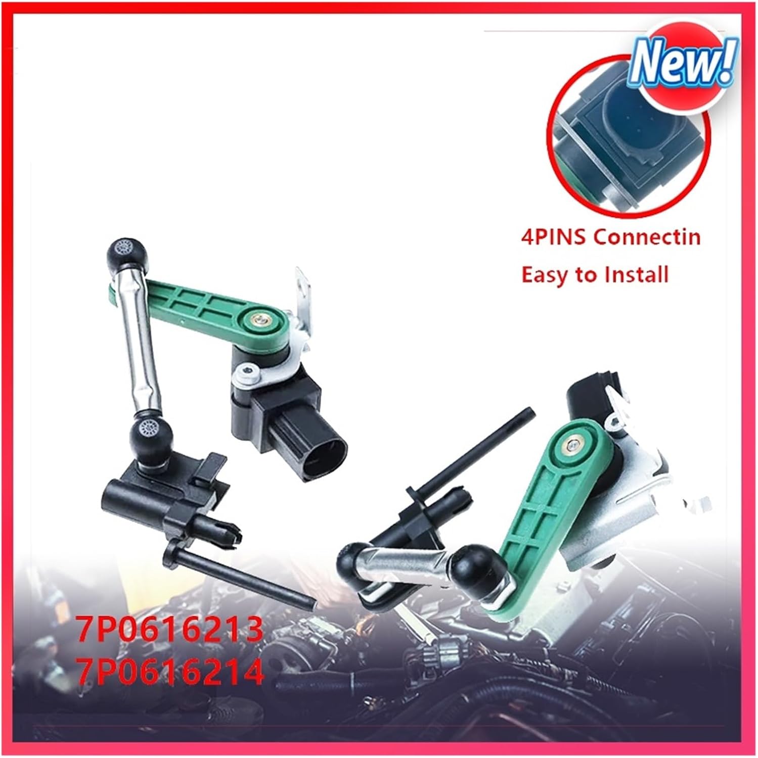 7P0616213 7P0616214 Front Control Headlight Level Sensor Compatible with Vw Touareg 7P Porsche Cayenne S 958 92A(7P0616214(Right))