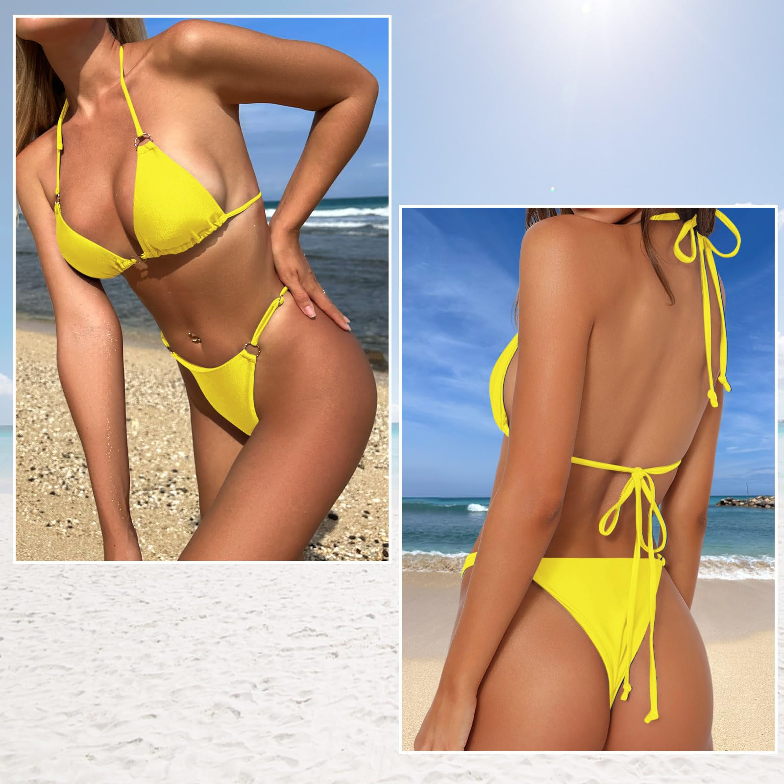 Bikini brasiliano sexy per le donne Halter String Bikini Set due pezzi Bikini Strap Costumi da bagno Triangolo Bikini