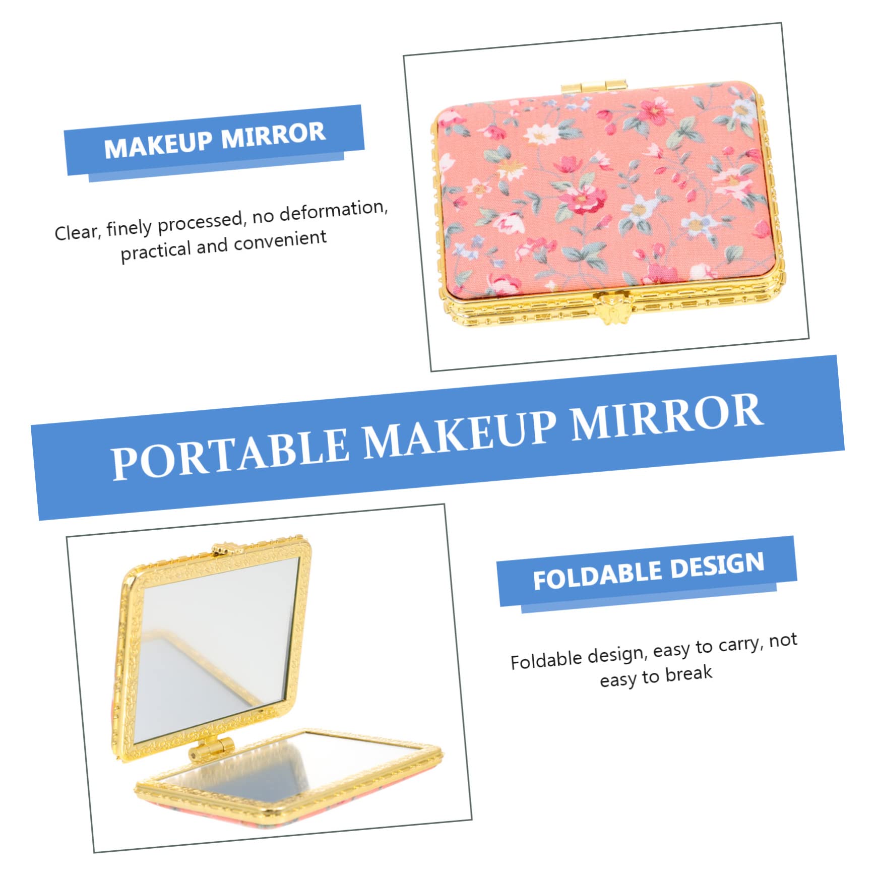 PACKOVE 2 set Specchio Per Il Trucco Portatile Specchio Da Trucco Con Luce Mini Specchio Per Il Trucco Specchio A LED Per Il Trucco Pieghevole Piccolo Specchio Vintage 4 pezzi * 2