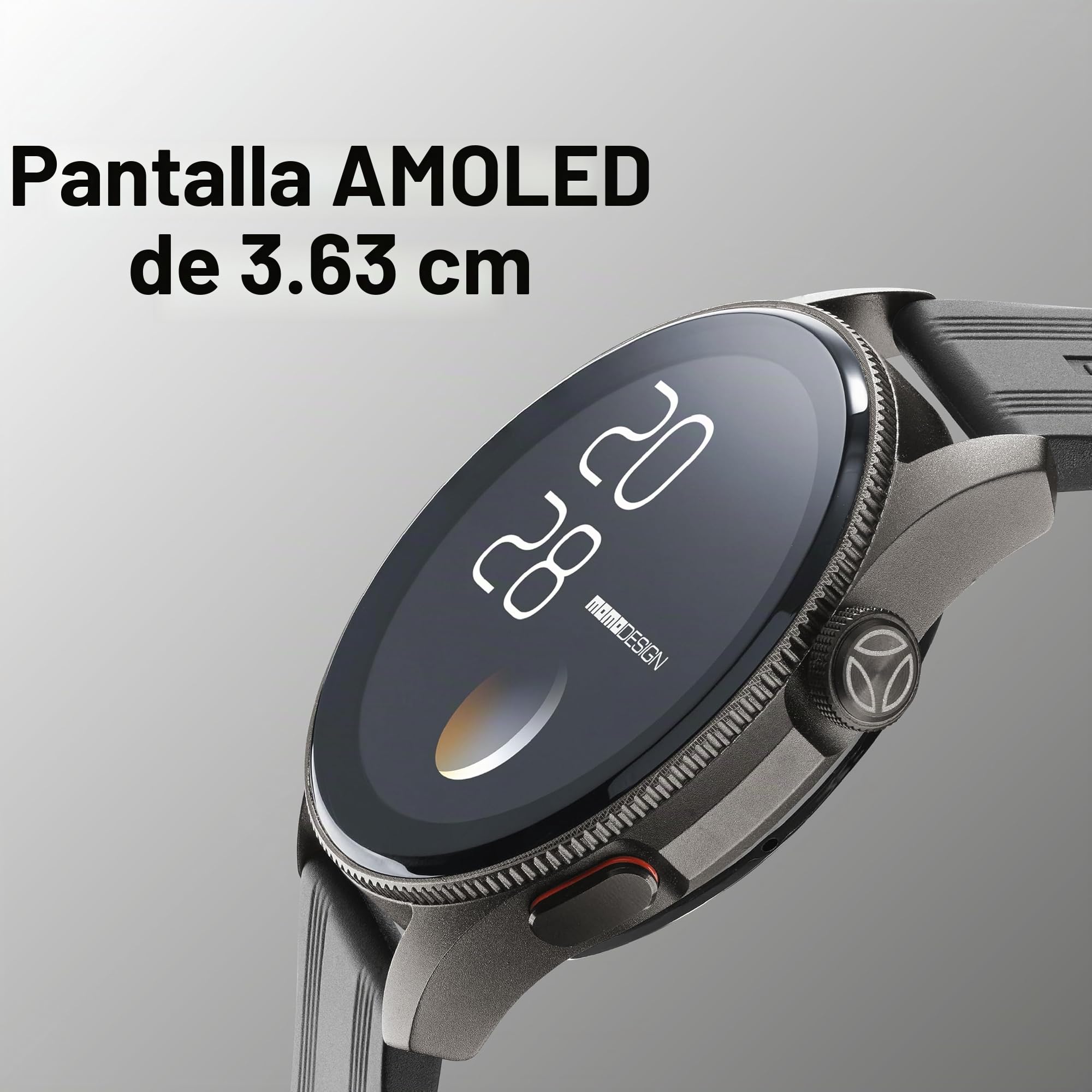 MOMO Design Smartwatch Zero 1.43" - Pantalla AMOLED - Caja de Aluminio - Llamadas Bluetooth y Control de Salud - Resistencia al Polvo y Salpicaduras - Funciona con la aplicación MD Time - Negro