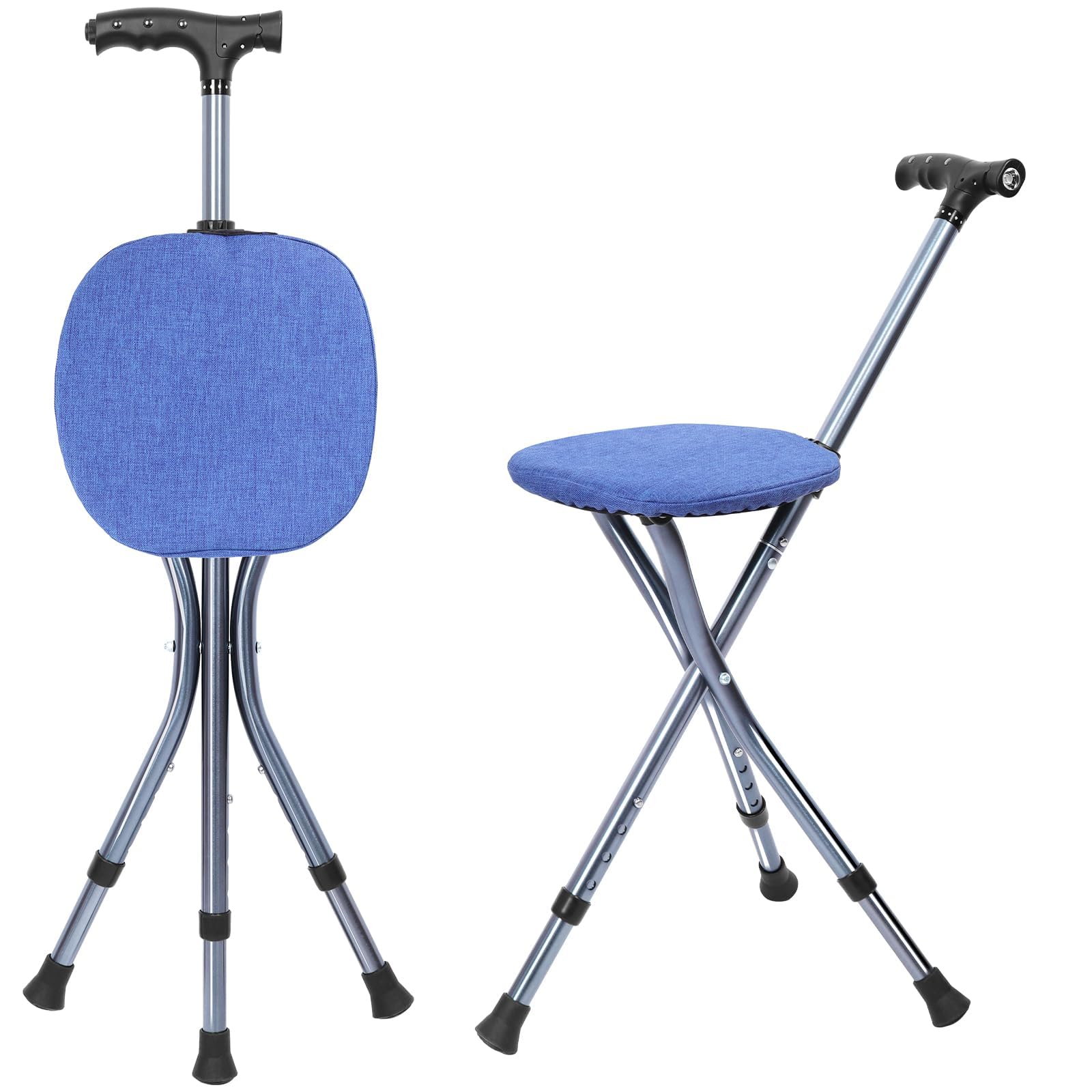 Déambulateur médical YYG-F (avec housse en tissu pour le siège) (bleu foncé), modèle antidérapant