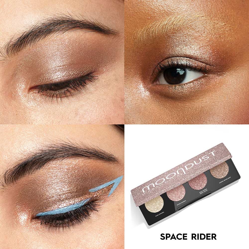 Urban Decay Space Rider Moondust Quad Eyeshadow Palette, 4 Glittery High-Pigment Shimmers, Vegan Formula, Built-In Mirror - Image 4