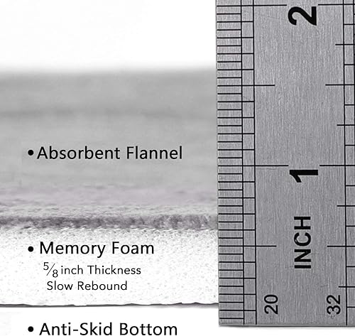 Miniatura 5 de Flamingo P Alfombra de baño de espuma viscoelástica, extra suave, absorbente, antideslizante, para suelo de baño, bañera y ducha, lavable a máquina,