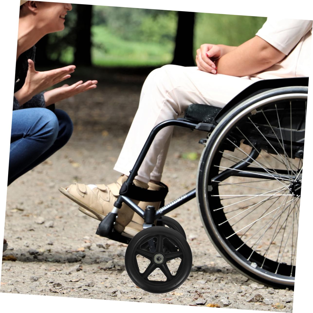 KALLORY 2 Sets Wheelchair Front Wheel Wheelchair Rollers Replacement Wheelchair Wheels Replacement Wheelchair Replacement Parts Heavy Duty Wheelchair Accessory Wheelchair Parts