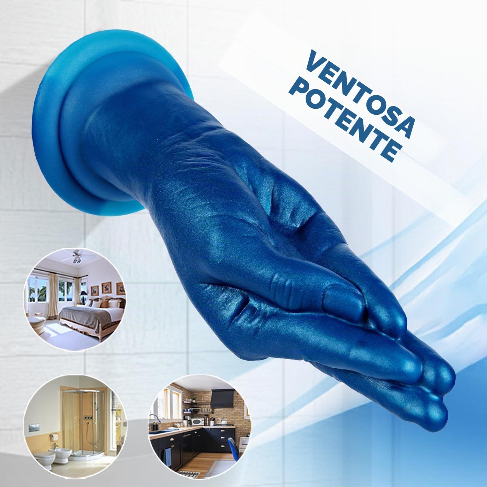 Tapón anal de silicona suave de 23 cm con forma de puño, masajeador de próstata, tapón anal extra grueso con ventosa, dilatador anal de fantasía, juguete erótico para mujeres