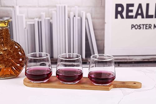 Miniatura 2 de Juego de vasos de vino con base de 2.7 pulgadas de diámetro para degustación de cerveza, tablas de vuelo, tarros, paletas para servir (redondo, 1)
