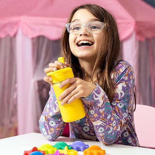 Miniatura 9 de Hydrapeak Mini botella de agua de 14 onzas con tapa con popote, botella de agua aislada de doble pared de acero inoxidable  Botella de agua a prueba