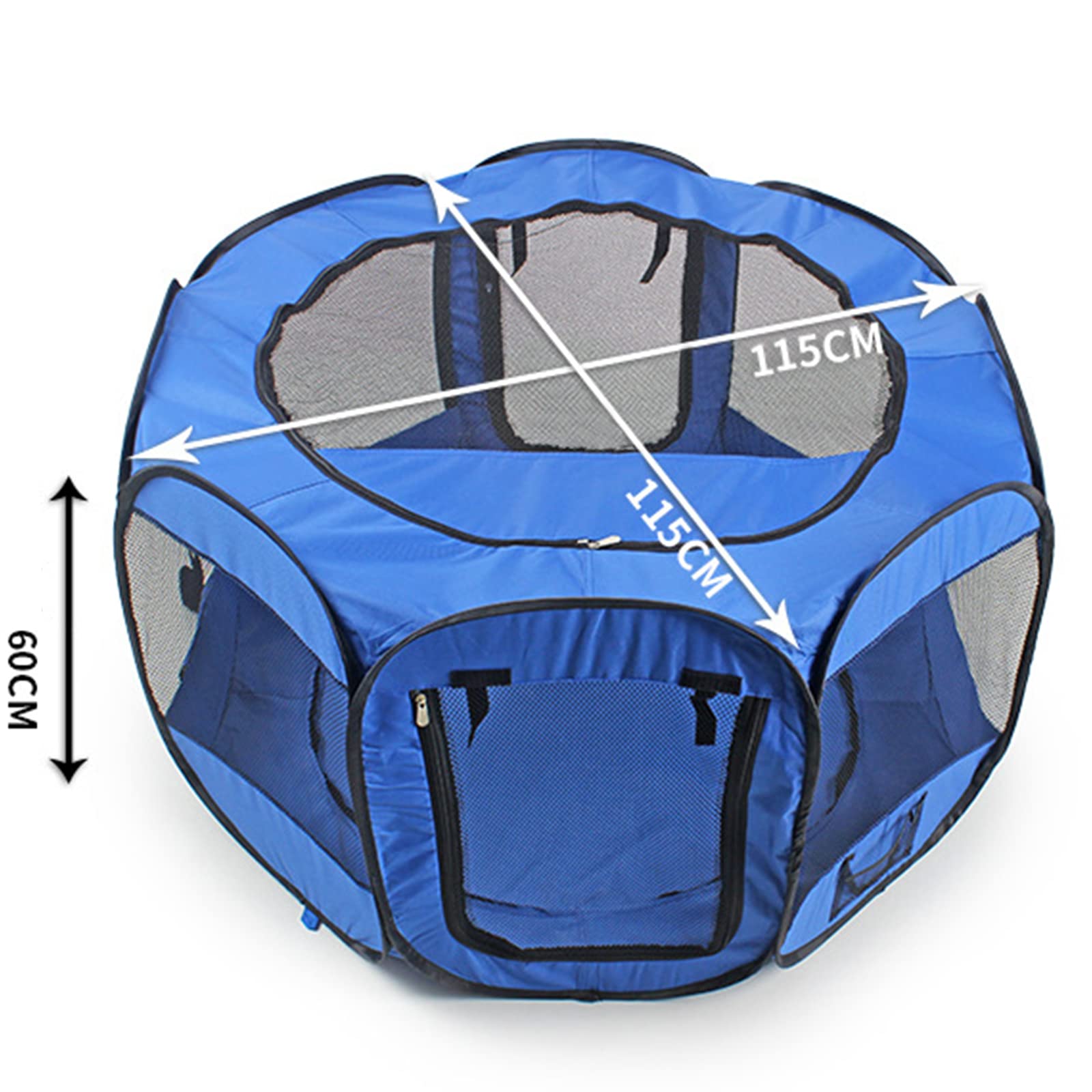 Tienda De Campaña Portátil Plegable Para Mascotas, Parque De Juegos Para Mascotas, Parque Para Perros,Parque De Juegos Octogonal Para Perro, Gato, Conejo Con Cuenco De Viaje Plegable,Negro