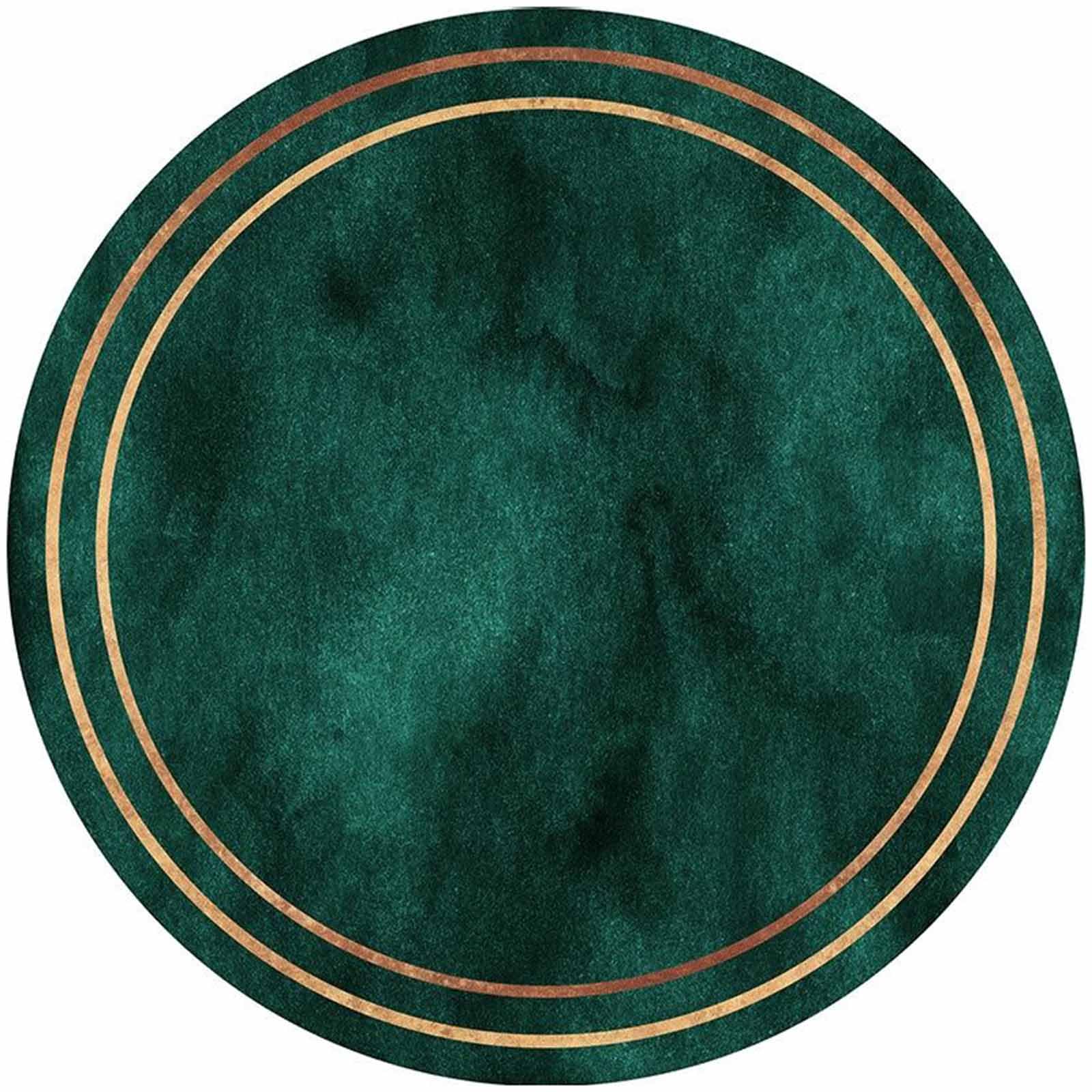 Tapis moderne minimaliste de salon et chambre Cle Rugs vert émeraude