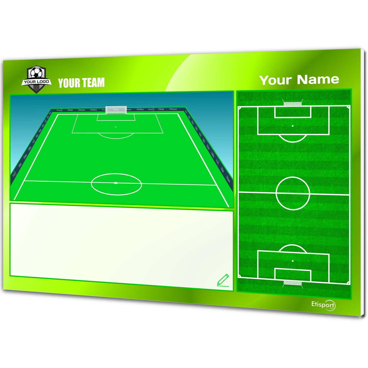 Pizarra táctica Fútbol para Entrenador Personalizada 30,5x20,5cm Tablero borrado seco