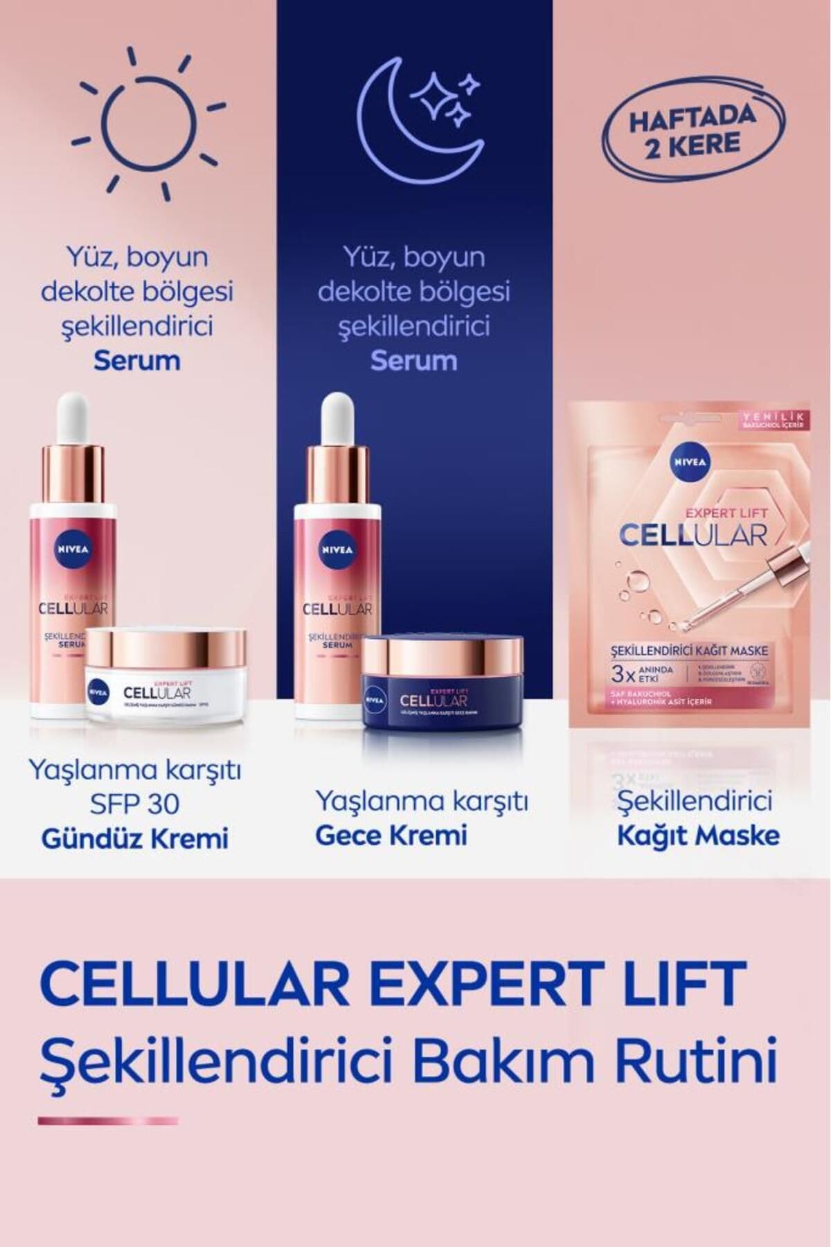 Nivea Cellular Expert Lift Saf Bakuchiol Gelişmiş Yaşlanma Karşıtı Gündüz Ve Gece Yüz Kremi 50ml