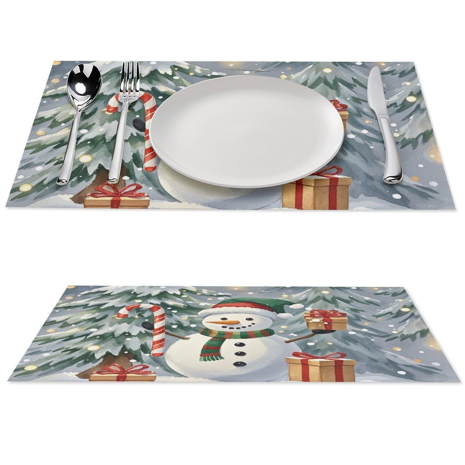 Sets de table en PVC pour cuisine et repas festifs de Noël lot de 4