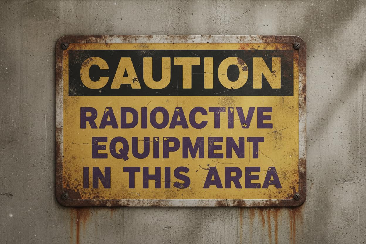 Caution Sign Radioactive Equipment In This Area Metal Sign 12"x8" Vintage Signs Aluminum Plates Printed