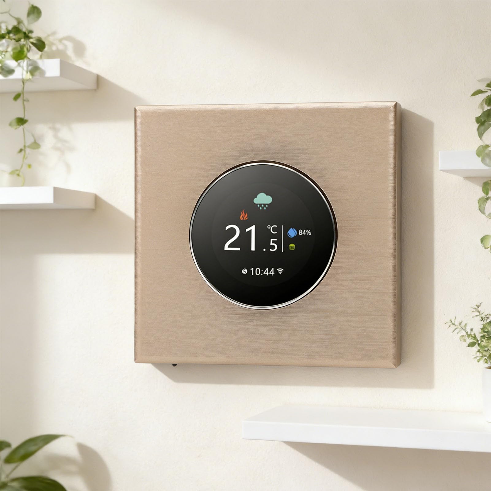 GOWENIC Cyfrowy Termostat z Inteligentnym Pokrętłem WiFi |Kolorowy Wyświetlacz Regulatora Temperatury do Wodnego Ogrzewania Podłogowego, Kompatybilny z