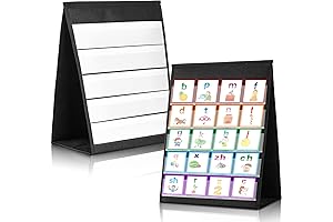 2 Pcs Table Top Pocket Chart, Double-Sided Dry Erase