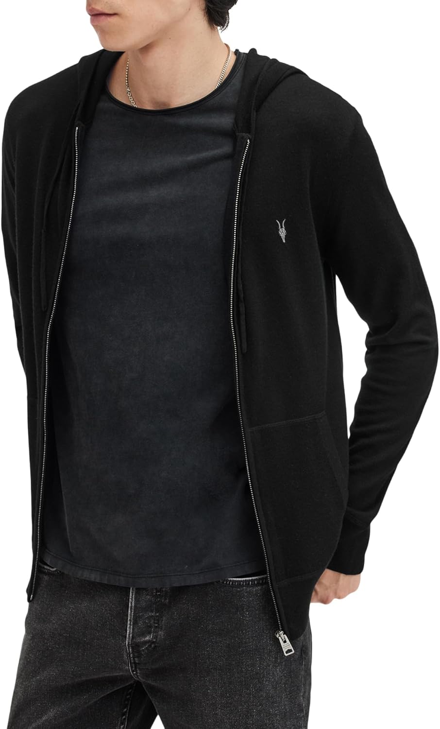 AllSaints mens Mode Merino Zip Hoody - Image 5