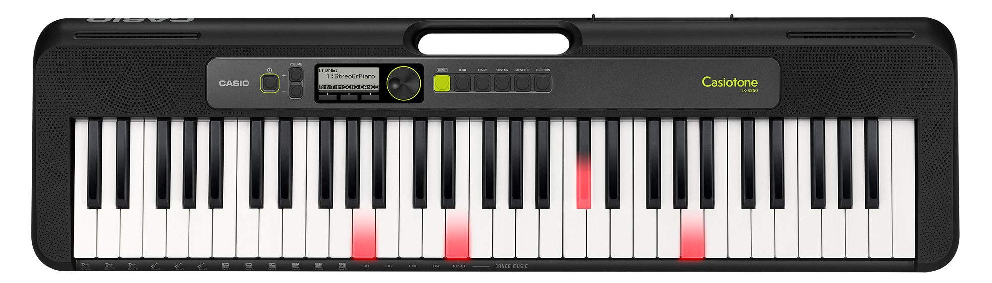 Casio 61-klawiszowa klawiatura dla początkujących, klawiatura X-Keyboard, głowa i klawiatura, czarna