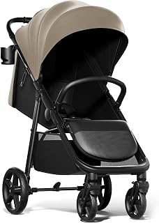 Mompush Nova All-Terrain Baby Stroller: Newborn to 50 lbs Toddler, Lie-Flat Seat, 10" Wheels, One-Hand Fold, UPF 50+ Canopy