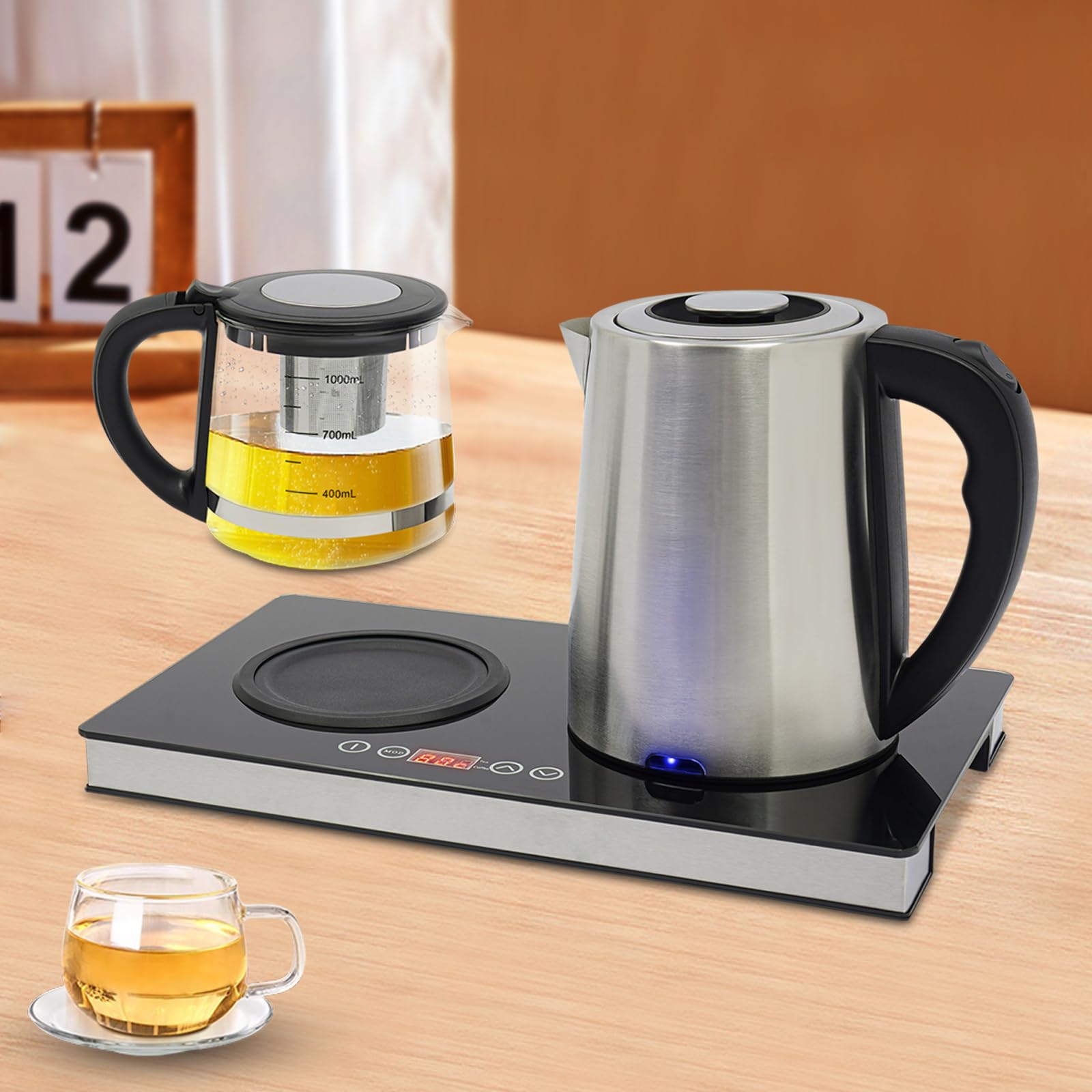 Bouilloire électrique avec filtre et contrôle de la température - Bouilloire électrique à induction pour salon, restaurant, bureau