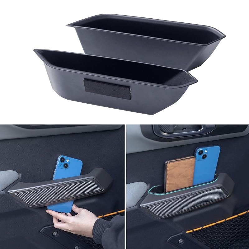 TOPINSTALL Kit com 2 Bandejas Organizadoras para Porta Dianteira do Ford Bronco 2021 a 2026