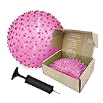 Edushape Sensory Ball for Baby - 7 Deflated with Pump, Transparent Pink, Enhances Gross Motor Skills for Kids 6 Months & Up