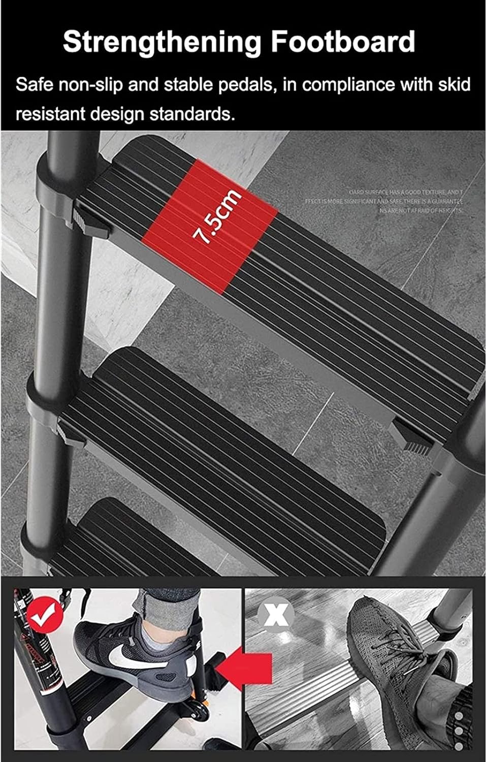 Ladders,6.3M/5.9M/5.5M/5.1M/4.7M/3.9M/3.5M/2.7M/2.3M Tallcopiladder with Hooks, Portable Aluminumladder,with Stabiliser Bar, for Rooftop Rv Attic Outdoor Indoor Use/Black/5.5M/18Ft