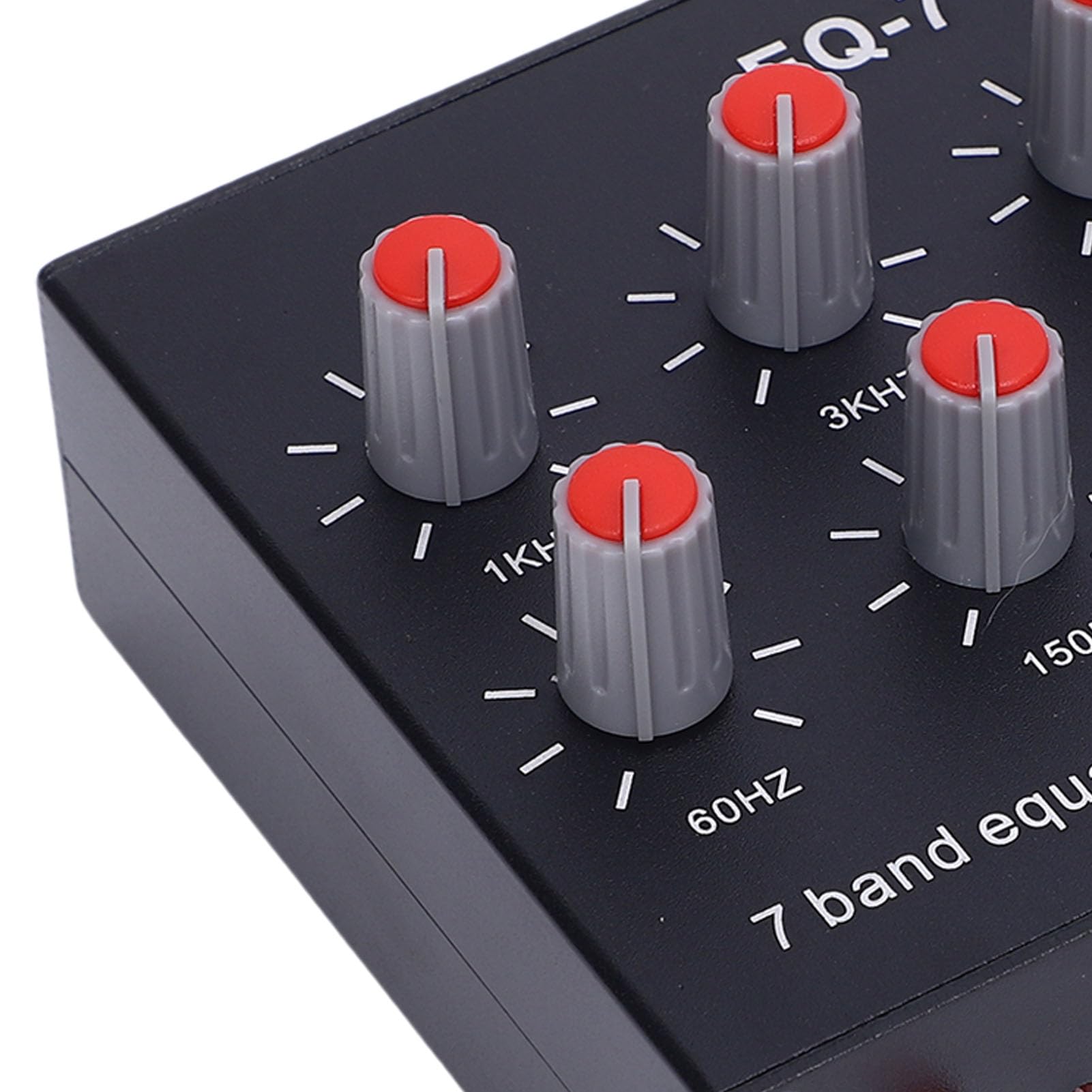 Srliya Égaliseur Sonore 7 Bandes égaliseur égaliseur 7 Bandes égaliseur Sonore Numérique 2 Canaux 12dB Réglage Haut Bas avec Prise 3.5mm DC 5-12 V