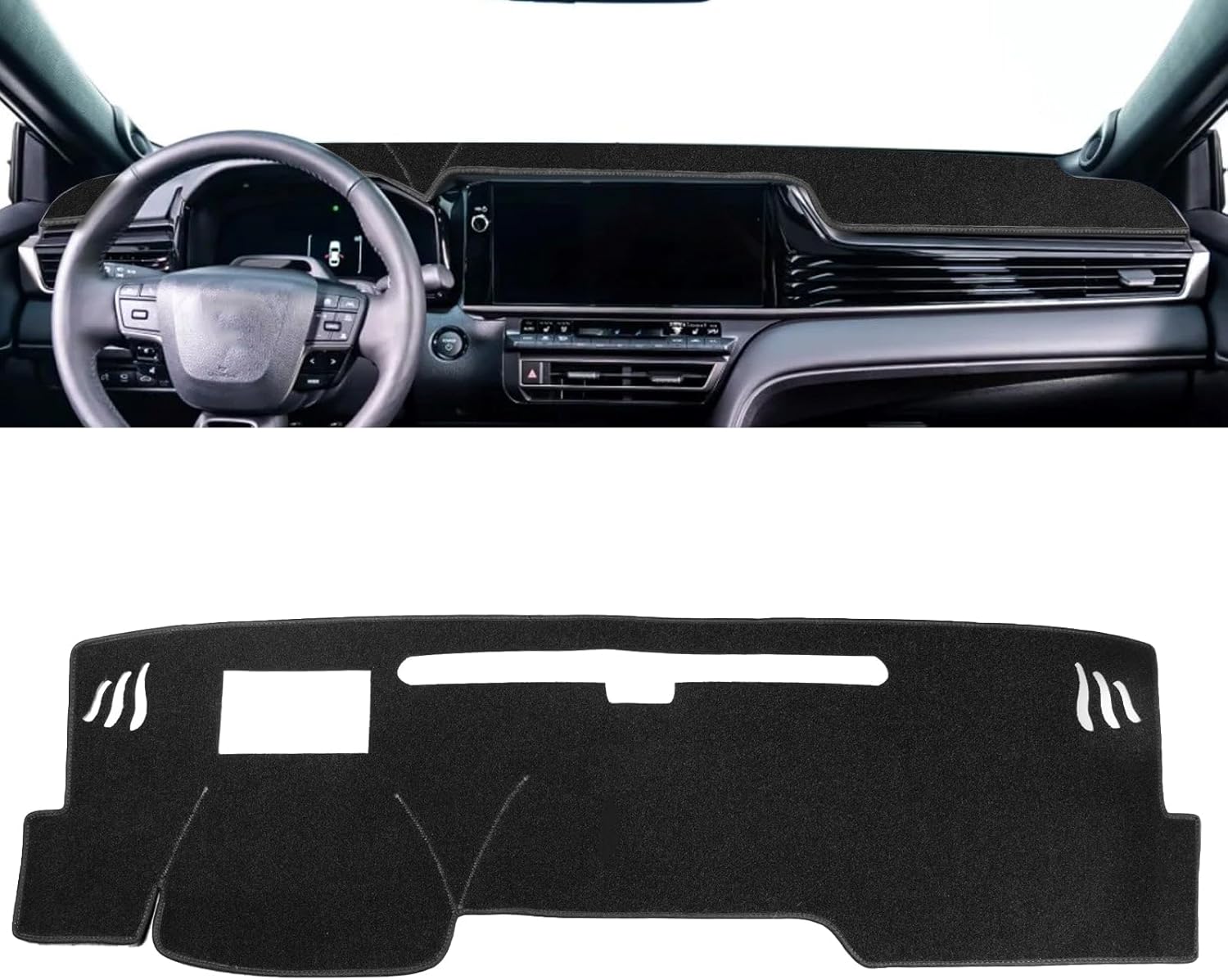 x xotic tech Center Console Dashboard Mat Compatible with Toyota Camry 2025 2026 with HUD, Pre-Cut Non-Slip Sunshield Sun Glare Protector Dash Carpet Pad Black Cover