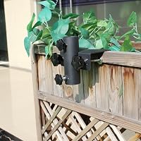 VANROUG Erős Erkély Napernyőtartó Bilincs - Fekete Acél Korlát Rögzítő 20-63mm Kerítéshez, 23-38mm Napernyőkhöz 7