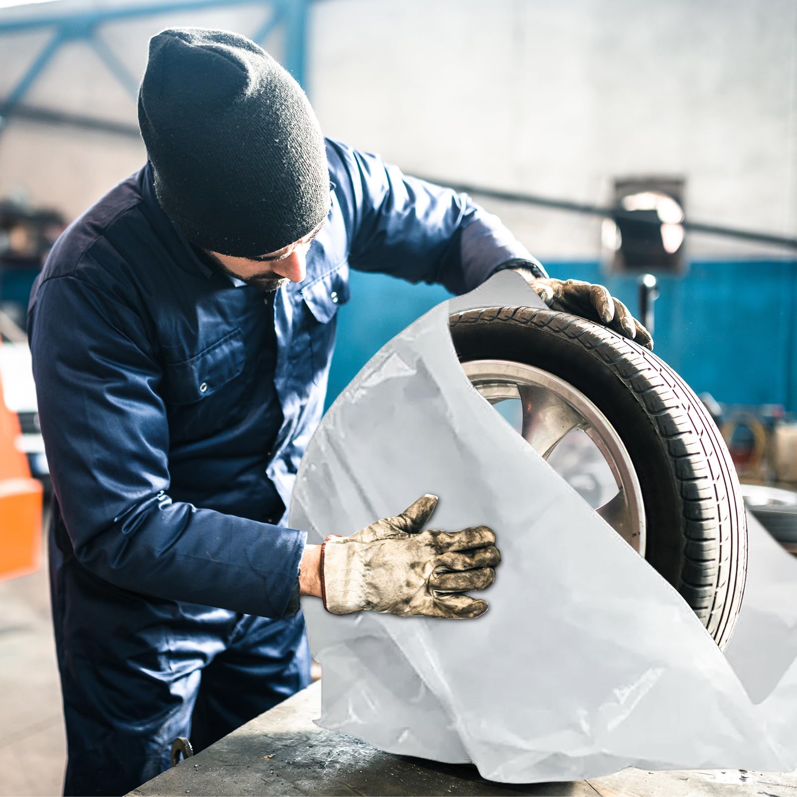 Sporgo Set di 12 sacchetti per pneumatici impermeabili, protezione per pneumatici auto fino a 22 pollici, custodia per pneumatici a tenuta stagna per sacchetti per pneumatici (12)