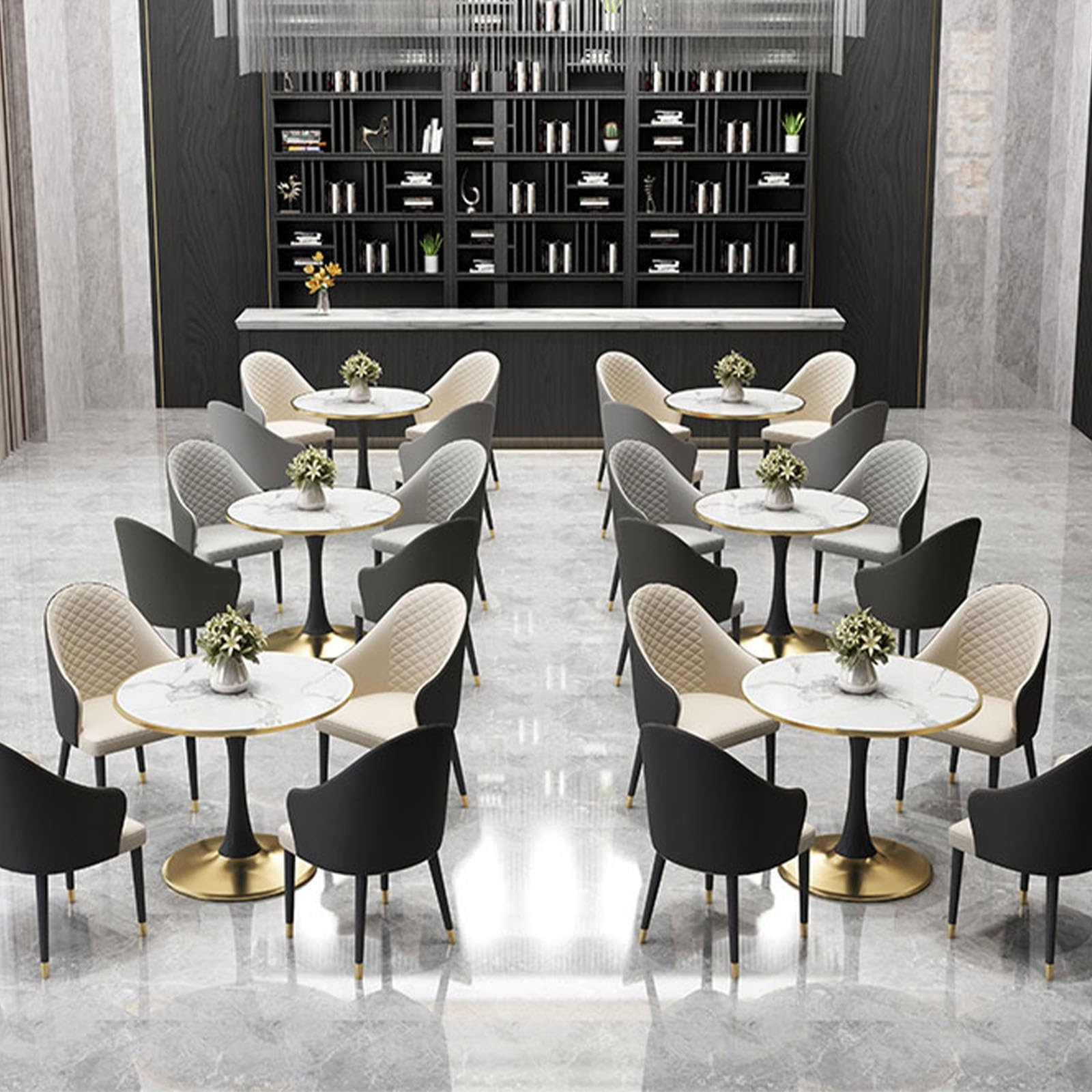 JHDXL Rezeption Tisch und Stuhl Kombination 80cm/31.5in Empfangstisch und Stuhl Set, Verhandlungstisch Besprechungstisch Büro Konferenztische Empfangsraum(Black 2)
