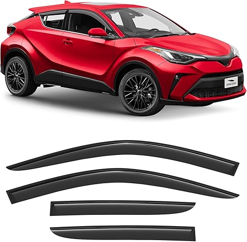 Miniatura 1 de Voron Glass Protectores de lluvia con cinta adhesiva para Kia Soul 2014-2019, deflectores de ventana, viseras de ventana de ventilación, 4 piezas -