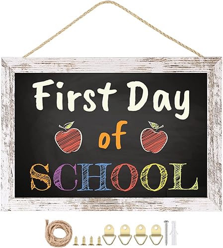 Miniatura 9 de Pizarra magnética de superficie de 8.7 x 12.6 pulgadas, marco de madera blanca vintage, pizarra negra de pared para usar en casa, oficina y