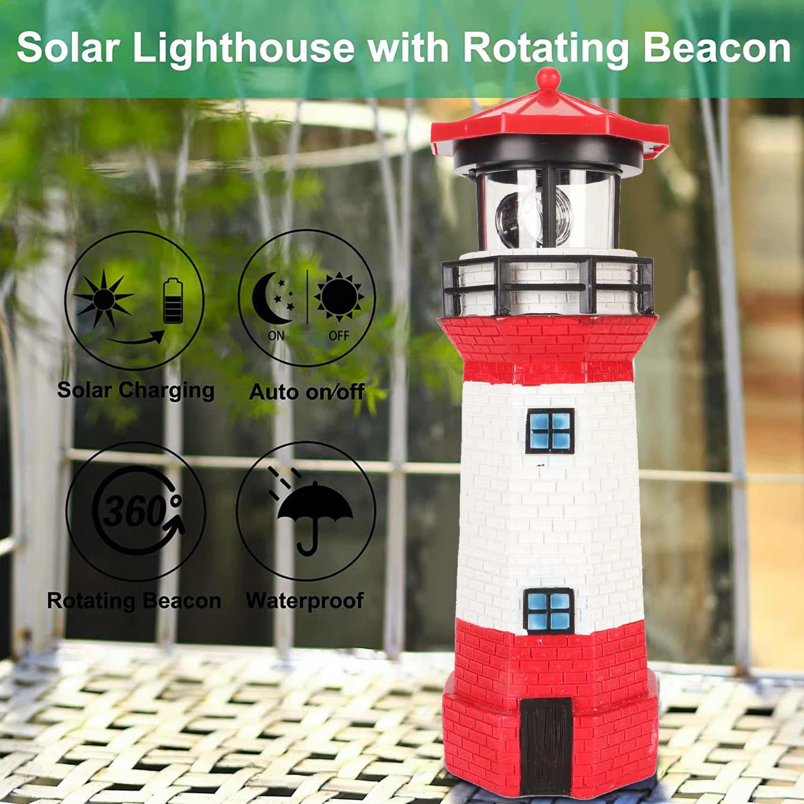 Pssopp Solar Lighthouse Outdoor Garden Decor - Image 3