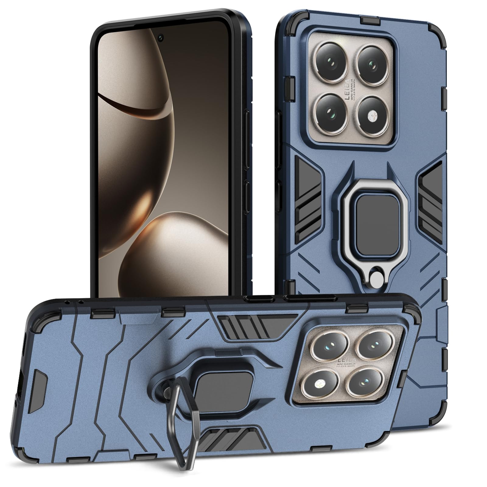 Funda para Samsung Galaxy A13 4G con Cristal Templado Protector Pantalla, Carcasa Antigolpes con Soporte anular metálico, Case Protectora de Grado Militar, Negro — view 186