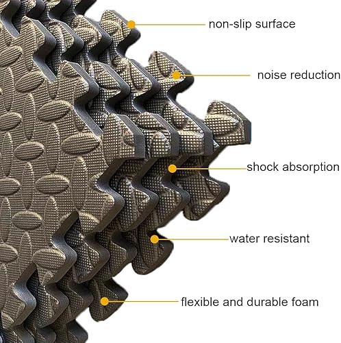 Miniatura 3 de Cubre 20 pies cuadrados para gimnasio en casa, 20 azulejos, tapete de entrenamiento de espuma EVA, azulejos para rompecabezas de MMA, ejercicio,