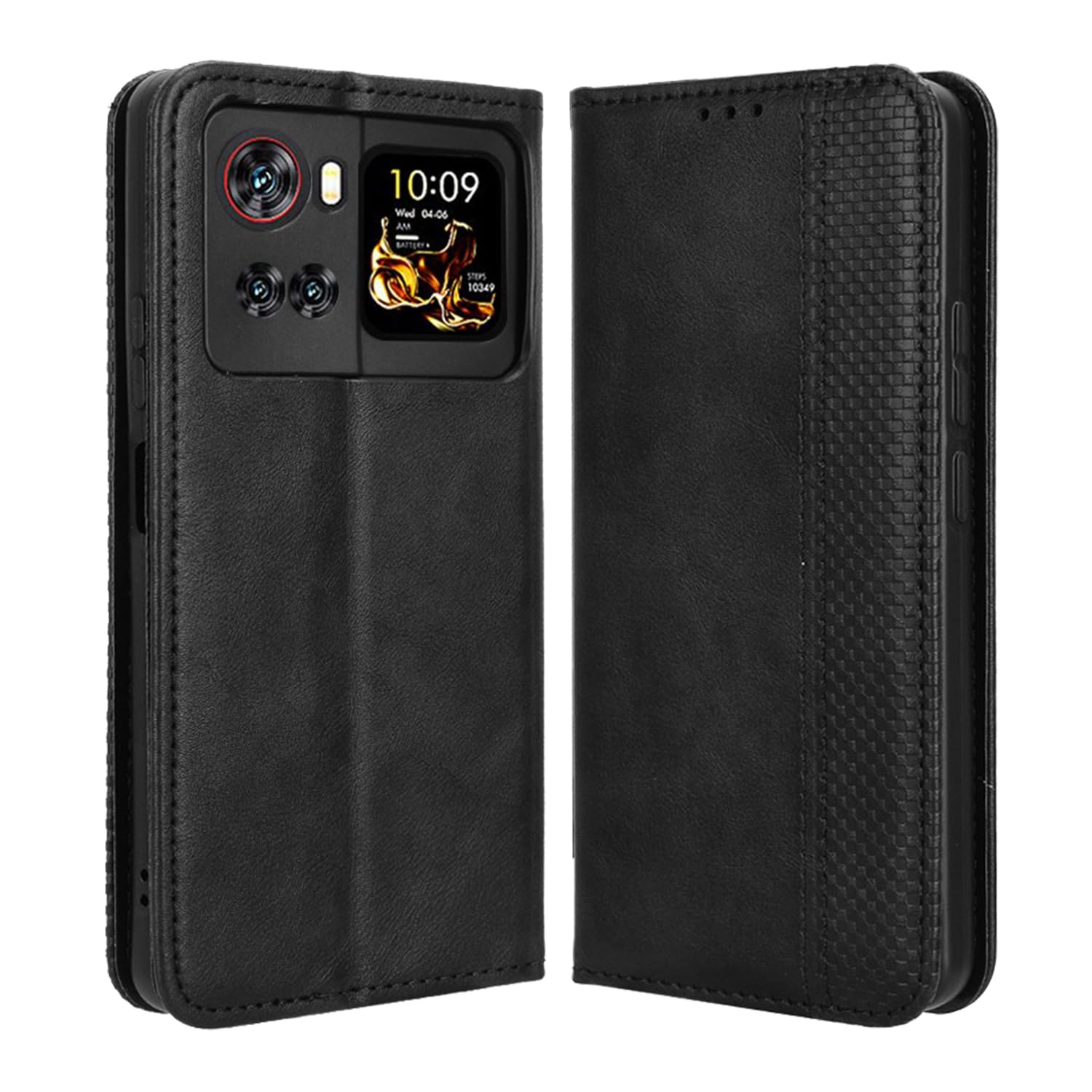 GOGME Case for CUBOT X100(2025) Flip Case, PU/TPU Protective Cover, Shockproof Case with [Card Slots] and [Kickstand]. Black
