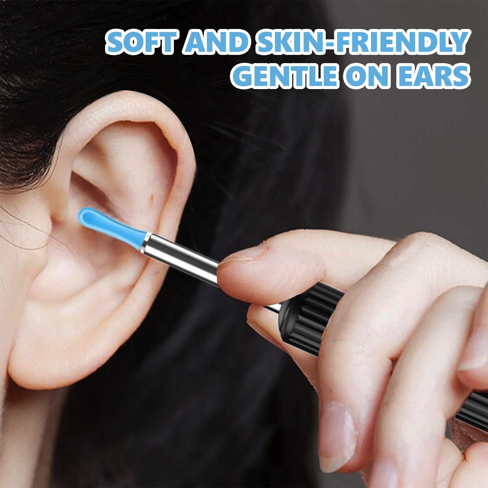 50 Pièces Embouts De Rechange Pour Nettoyeur D'oreille, Têtes de Nettoyeur Oreille en Silicone, Remplacement de Cuillère D'oreille en Silicone pour Otoscope D'élimination du Cérumen